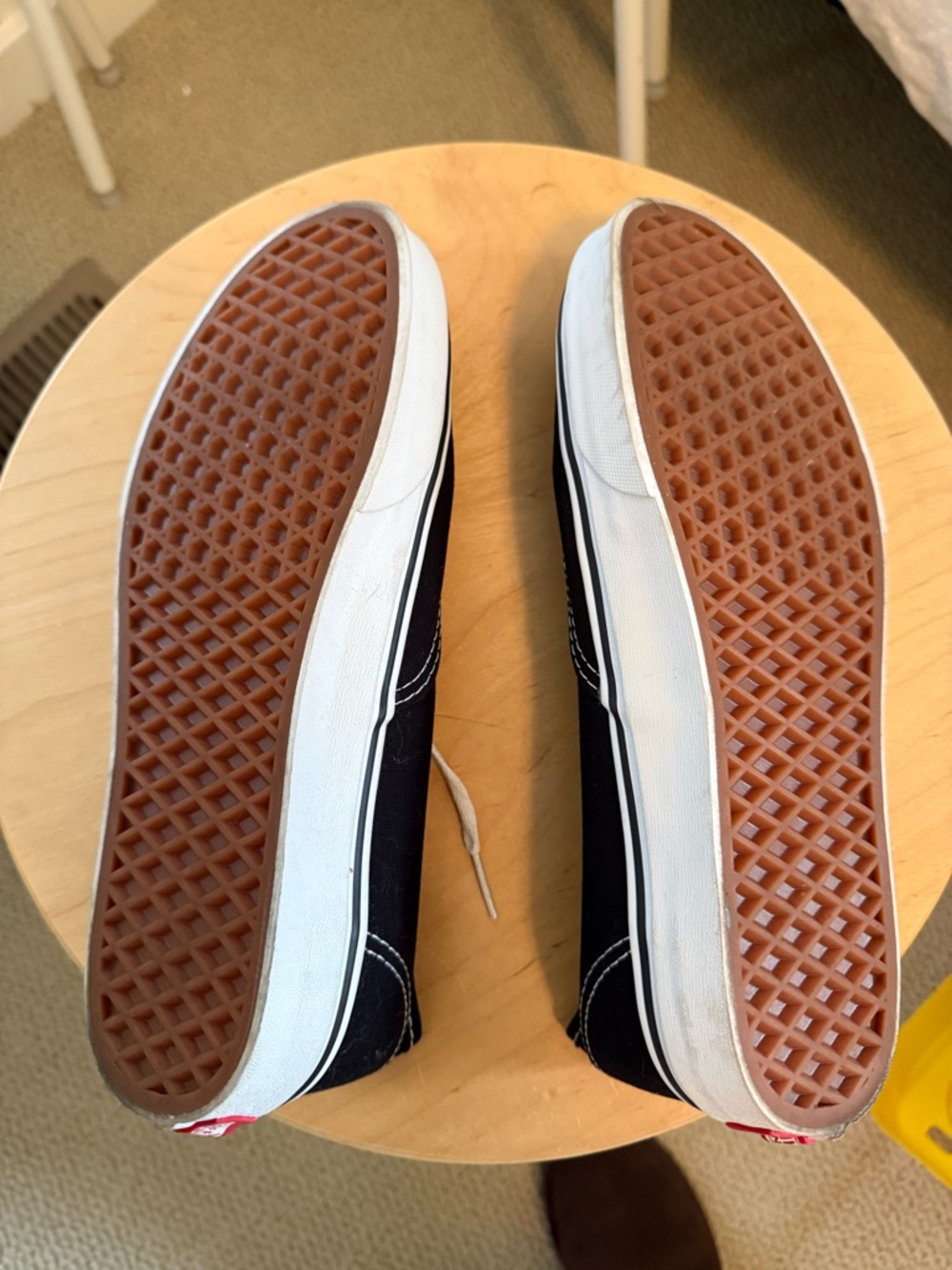 Vans Black and White Canvas Low-Top Sneakers - Picture 4 of 6